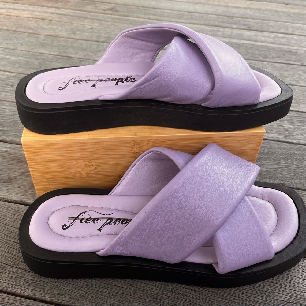 Free People Lilac Cross Strap Sandals
